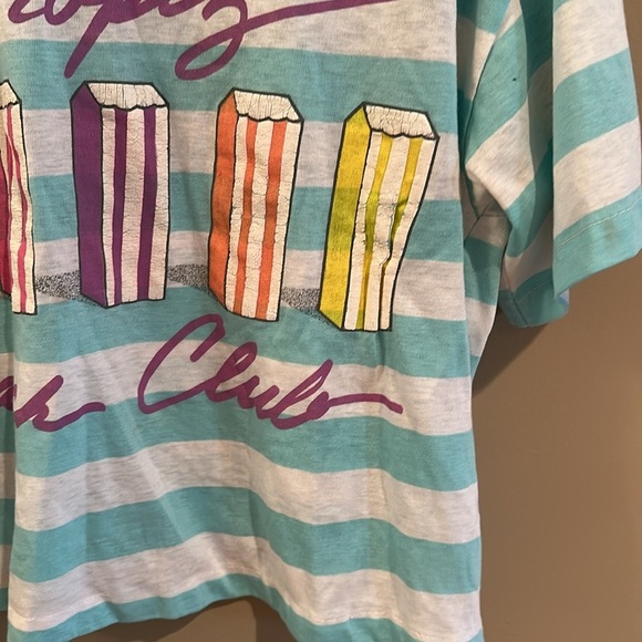 Vintage Striped St. Tropez Beach Club T-Shirt - Picture 3 of 3